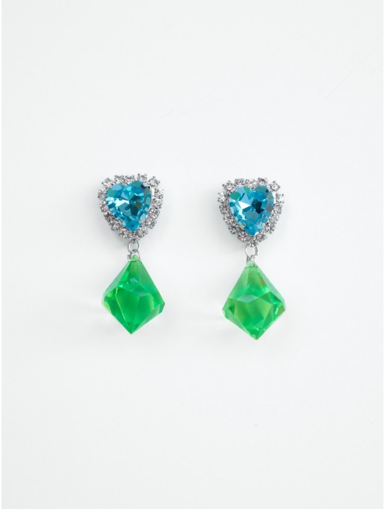KALEIDO Aqua Velva Earrings Ασημένια Σκουλαρίκια Με Κρυστάλλινη Διακόσμηση