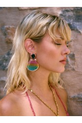 KALEIDO TULUM Earrings Χρυσά Σκουλαρίκια Επιχρυσωμένα Με Κρύσταλλα 24 Καρατίων