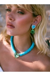 KALEIDO Aqua Velva Earrings Ασημένια Σκουλαρίκια Με Κρυστάλλινη Διακόσμηση