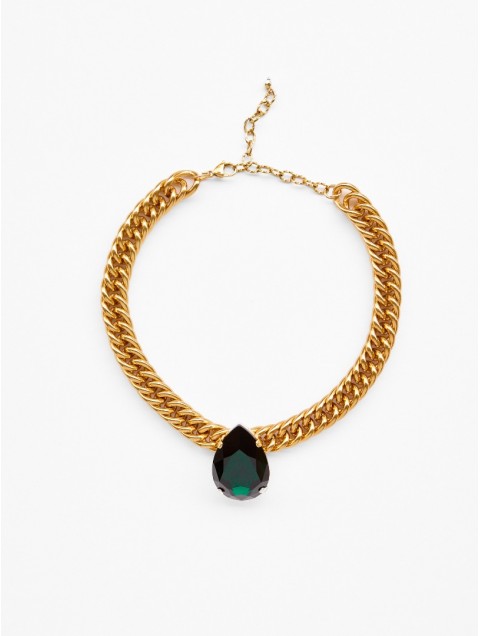 KALEIDO Twinkle Necklace Emerald Επιχρυσωμένο Κολιέ από Ανοξείδωτο Ατσάλι