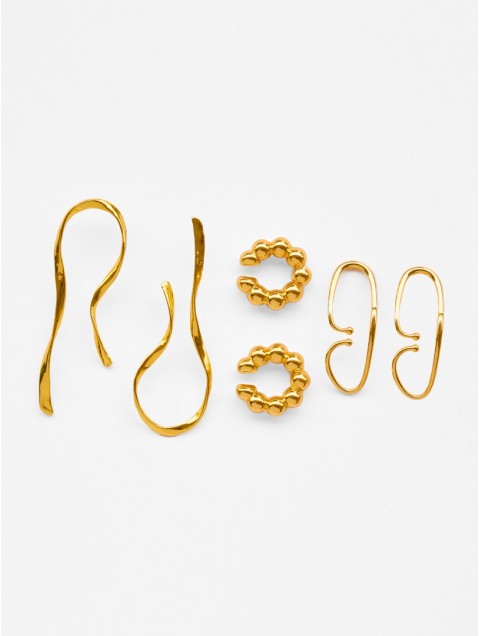 KALEIDO Aetheras Earrings Gold Set of 6 Items