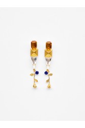 KALEIDO Maryanne Earrings Επίχρυσα Σκουλαρίκια με Κρύσταλλα