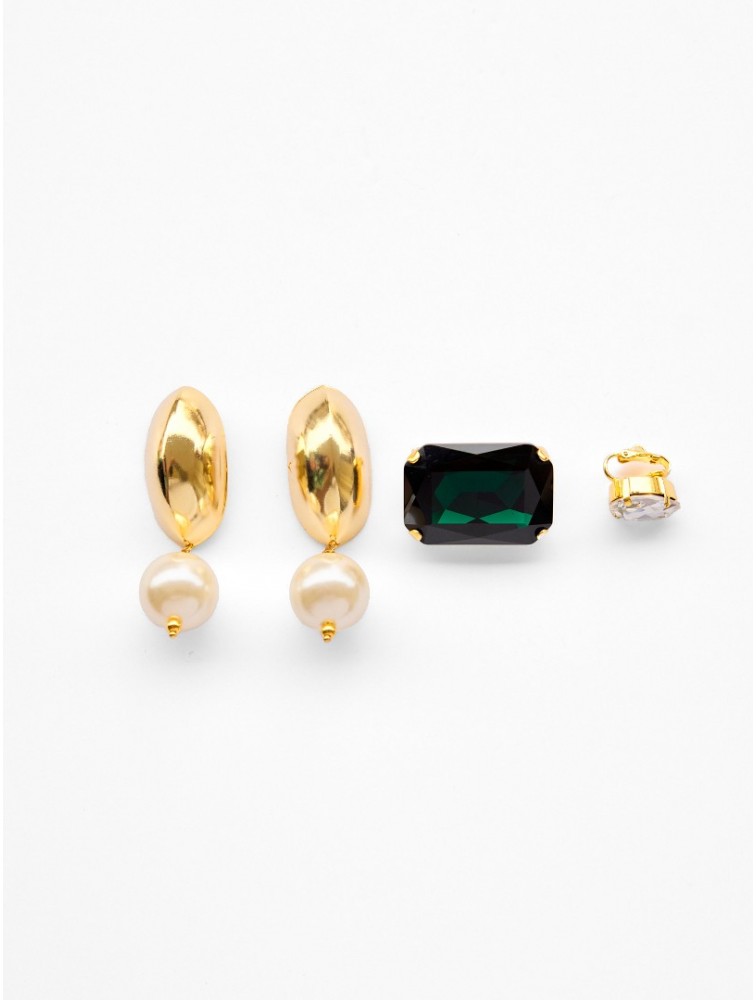 KALEIDO Reina Earrings Χρυσά Σκουλαρίκια από Ορείχαλκο