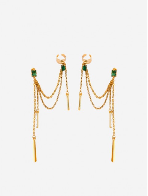 KALEIDO Eris Earrings Χρυσά Σκουλαρίκια από Ανοξείδωτο Ατσάλι