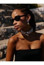 KALEIDO  Lantana Necklace Επάργυρο Κολιέ από Ανοξείδωτο Ατσάλι με Πέρλες