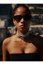 KALEIDO  Lantana Necklace Επάργυρο Κολιέ από Ανοξείδωτο Ατσάλι με Πέρλες