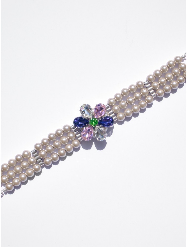 KALEIDO  Lantana Necklace Επάργυρο Κολιέ από Ανοξείδωτο Ατσάλι με Πέρλες