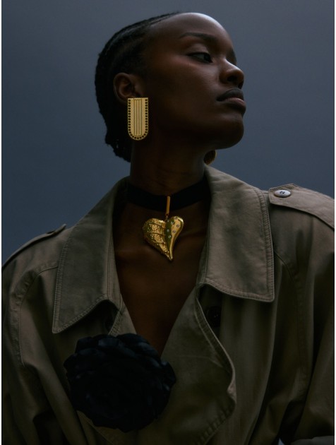 KALEIDO ANTIOPE Earrings Black Χρυσά Σκουλαρίκια
