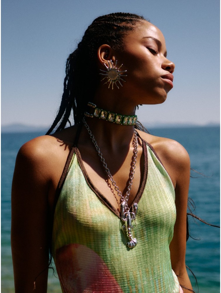KALEIDO Aragosta Necklace Silver Επάργυρο Κολιέ από Ανοξείδωτο Ατσάλι