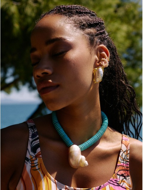 KALEIDO Cayo Earrings Gold Επιχρυσωμένα Σκουλαρίκια από Ορείχαλκο