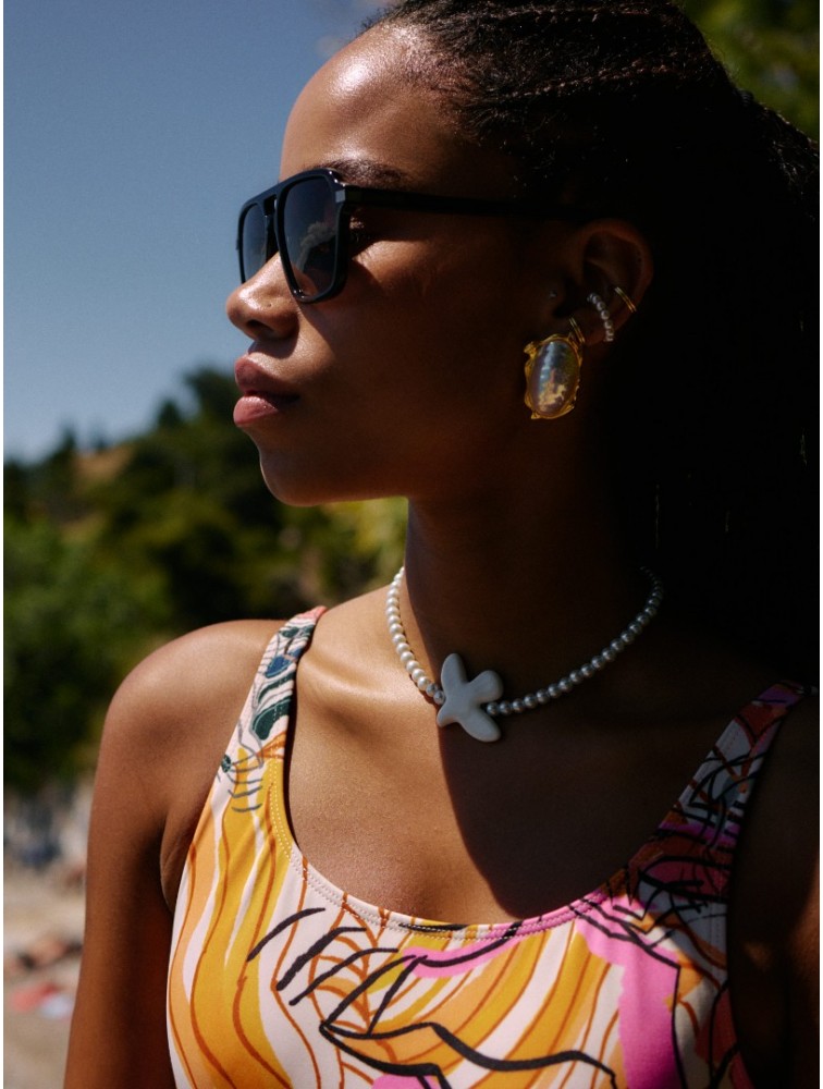 KALEIDO Cayo Earrings Gold Επιχρυσωμένα Σκουλαρίκια από Ορείχαλκο