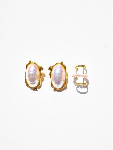 KALEIDO Cayo Earrings Gold Επιχρυσωμένα Σκουλαρίκια από Ορείχαλκο