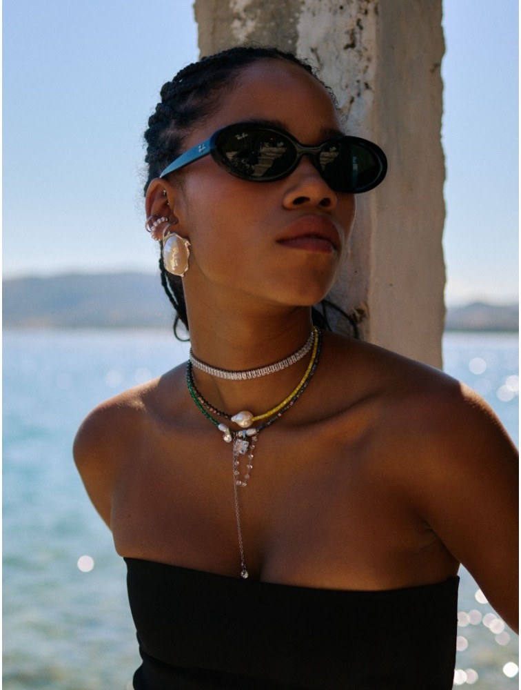 KALEIDO Cayo Earrings Silver Επάργυρα Σκουλαρίκια από Ορείχαλκο