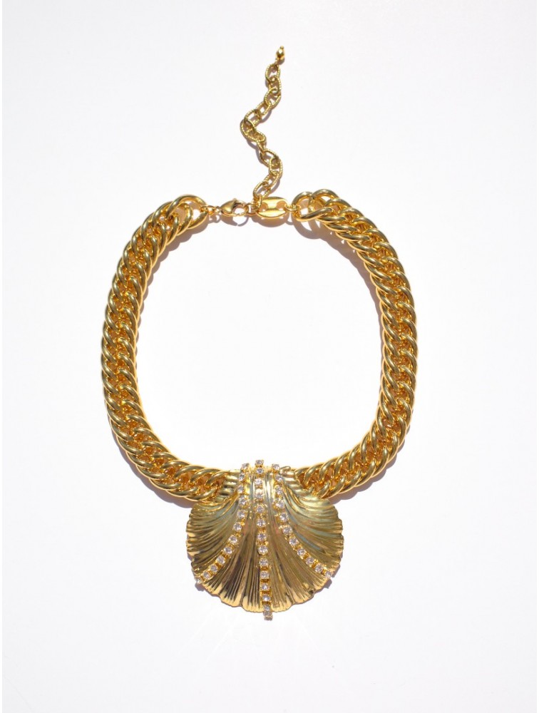 KALEIDO Concha Necklace Gold Crystal Επιχρυσωμένο Κολιέ από Ανοξείδωτο Ατσάλι