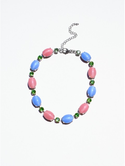 KALEIDO Confetti Necklace Επάργυρο Κολιέ από Ανοξείδωτο Ατσάλι και Κρύσταλλα
