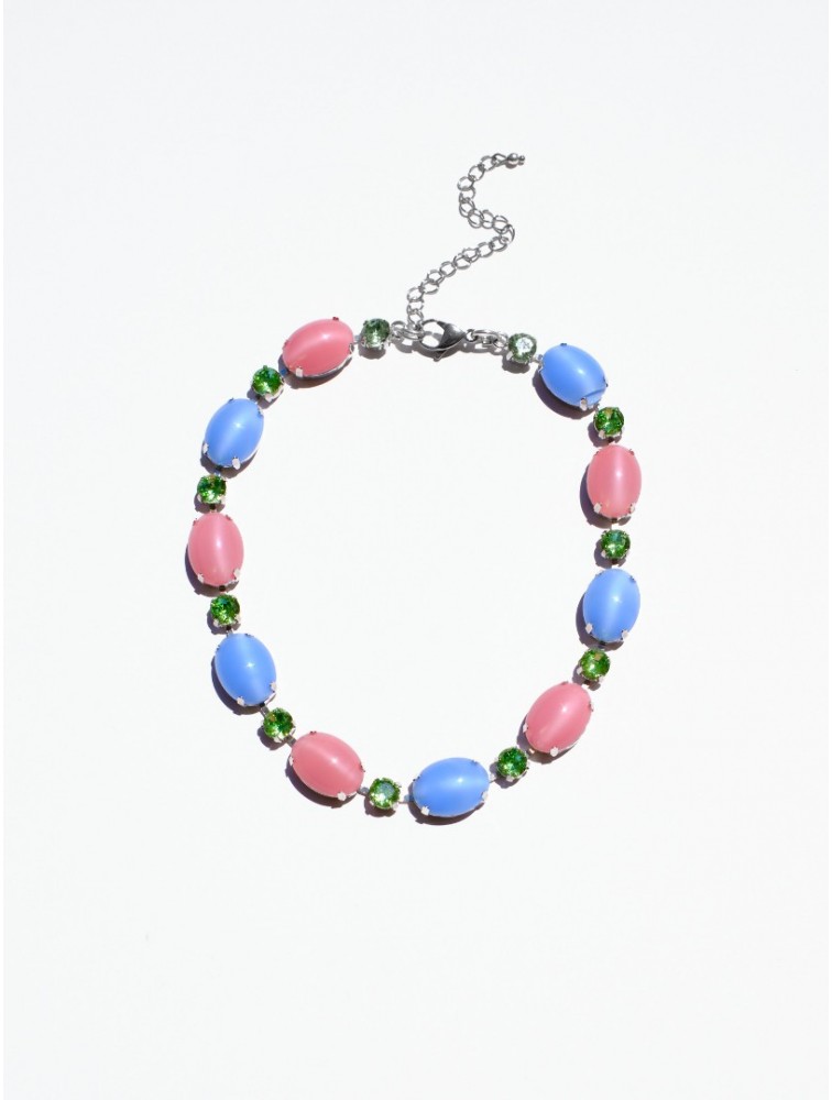 KALEIDO Confetti Necklace Επάργυρο Κολιέ από Ανοξείδωτο Ατσάλι και Κρύσταλλα