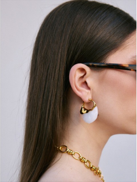 KALEIDO Cove Earrings Χρυσά Σκουλαρίκια από Επιχρυσωμένο Ανοξείδωτο Ατσάλι