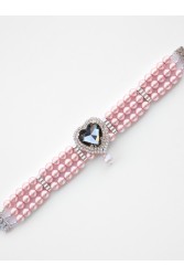 KALEIDO Eloise Choker Επάργυρο Κολιέ από Ορείχαλκο με Ροζ Πέρλες