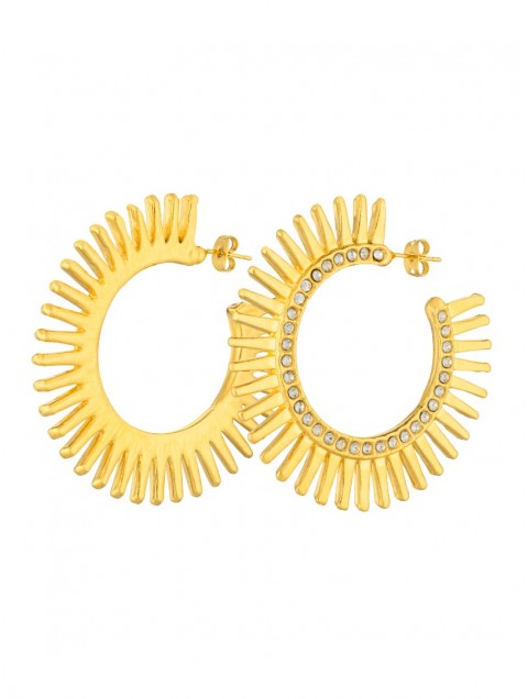 KALEIDO FEYROUZ Earrings Μαύρα Σκουλαρίκια Κρυστάλλινα Στρας
