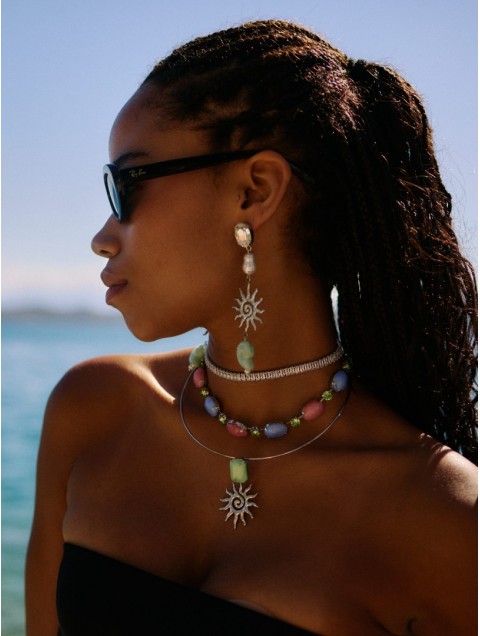 KALEIDO Fiji  Earrings Επάργυρα Σκουλαρίκια από Ανοξείδωτο Ορείχαλκο