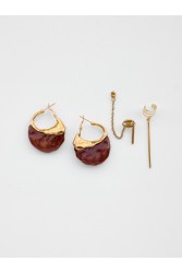 KALEIDO Honey Love Earrings Επιχρυσωμένα Σκουλαρίκια από Ανοξείδωτο Ατσάλι