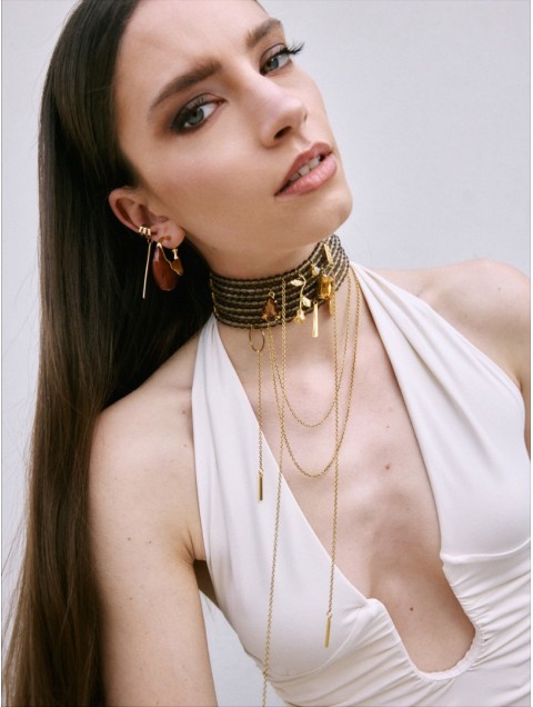 KALEIDO Honey Love Earrings Επιχρυσωμένα Σκουλαρίκια από Ανοξείδωτο Ατσάλι