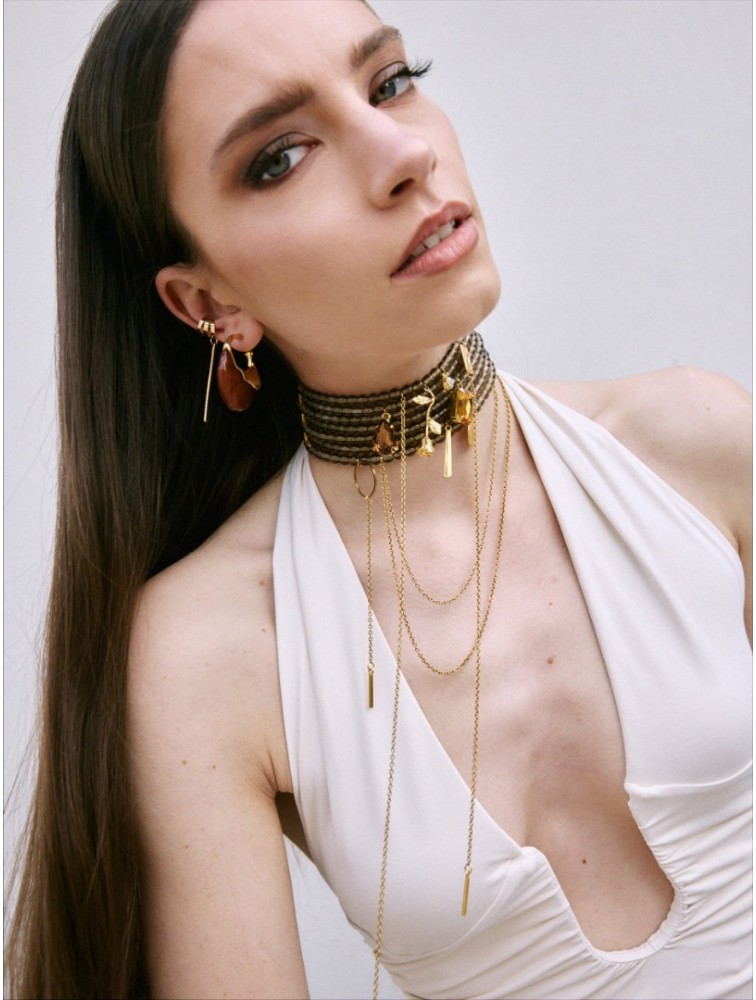 KALEIDO Honey Love Earrings Επιχρυσωμένα Σκουλαρίκια από Ανοξείδωτο Ατσάλι