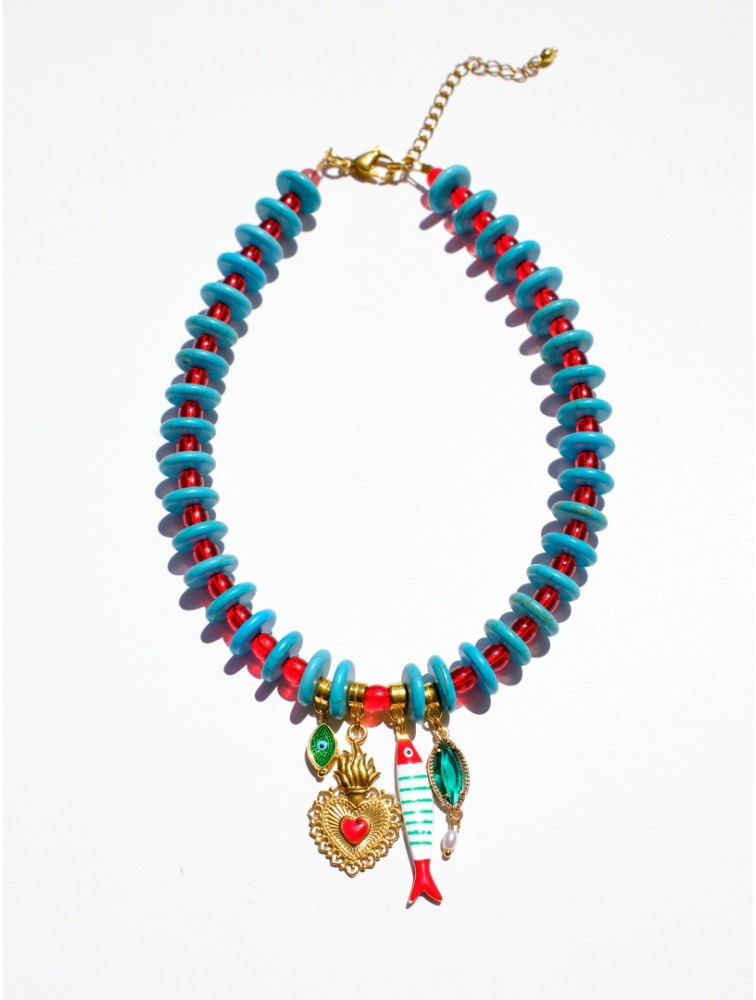KALEIDO Kai Necklace Πολύχρωμο Κολιέ από Ανοξείδωτο Ατσάλι