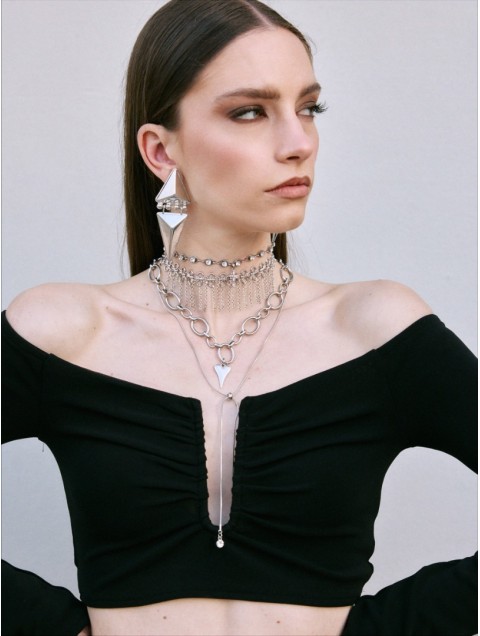 KALEIDO Kaja Necklace Επάργυρο Κολιέ από Ανοξείδωτο Ατσάλι