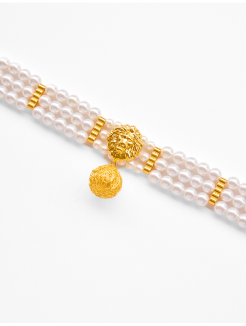 KALEIDO Leon Necklace Επιχρυσωμένο κολιέ από Ορείχαλκο και Πέρλες