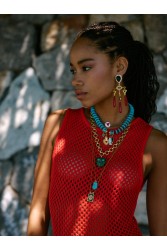 KALEIDO La Sangre Earrings Επιχρυσωμένα Σκουλαρίκια από Ορείχαλκο