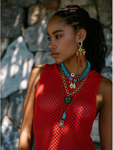 KALEIDO La Sangre Earrings Επιχρυσωμένα Σκουλαρίκια από Ορείχαλκο