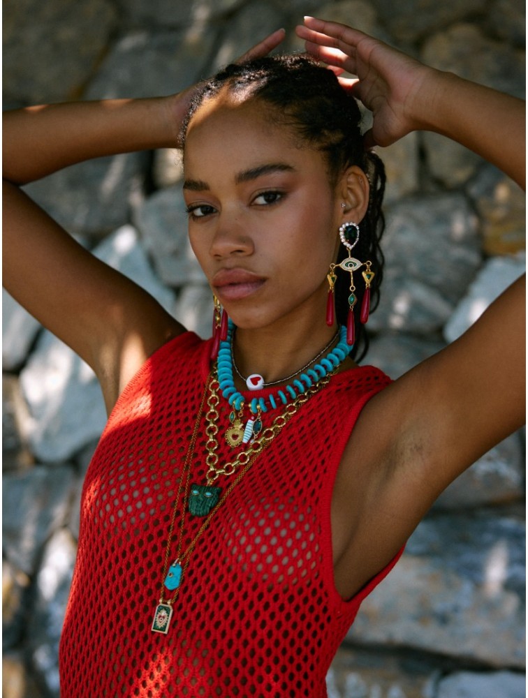KALEIDO La Sangre Earrings Επιχρυσωμένα Σκουλαρίκια από Ορείχαλκο