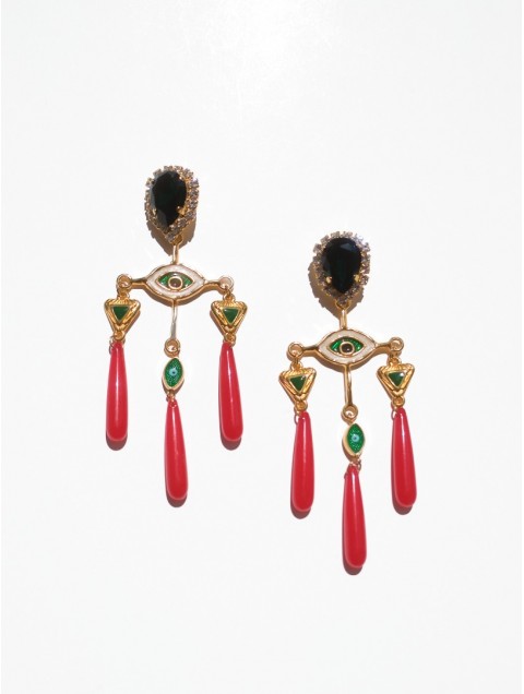 KALEIDO La Sangre Earrings Επιχρυσωμένα Σκουλαρίκια από Ορείχαλκο