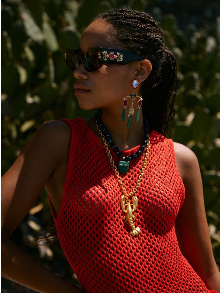 KALEIDO Lagrima Earrings Επιχρυσωμένα Σκουλαρίκια από Ορείχαλκο