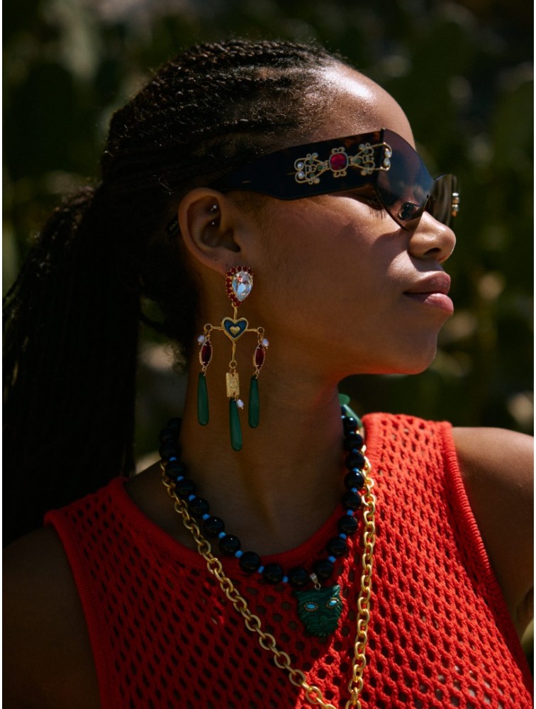KALEIDO Lagrima Earrings Επιχρυσωμένα Σκουλαρίκια από Ορείχαλκο