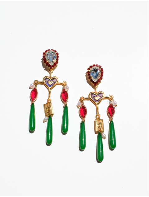 KALEIDO Lagrima Earrings Επιχρυσωμένα Σκουλαρίκια από Ορείχαλκο