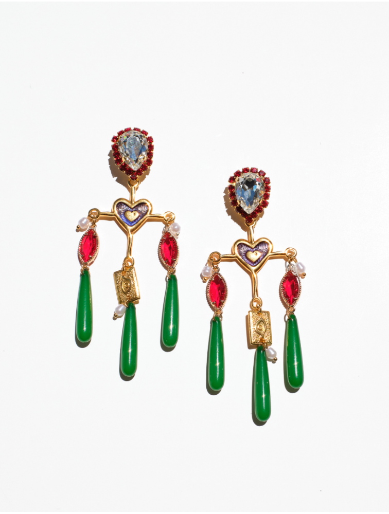 KALEIDO Lagrima Earrings Επιχρυσωμένα Σκουλαρίκια από Ορείχαλκο