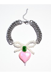 KALEIDO Lazo de Amor Necklace Silver Plated Stainless Steel Necklace