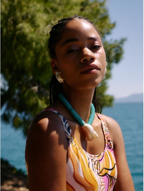 KALEIDO Lido Necklace Γαλάζιο Κολιέ με Κοχύλι