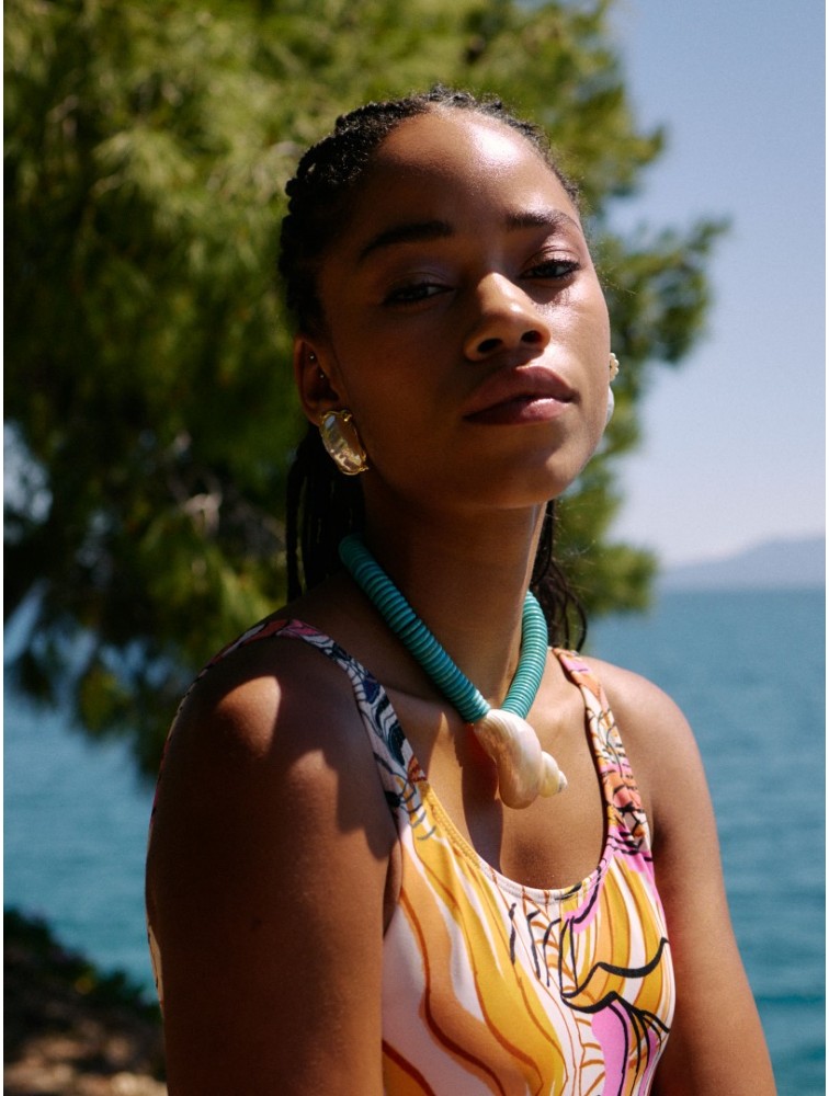 KALEIDO Lido Necklace Γαλάζιο Κολιέ με Κοχύλι
