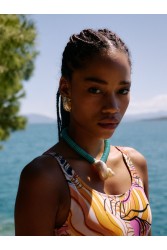 KALEIDO Lido Necklace Γαλάζιο Κολιέ με Κοχύλι