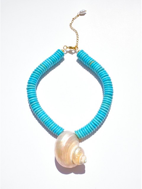 KALEIDO Lido Necklace Γαλάζιο Κολιέ με Κοχύλι