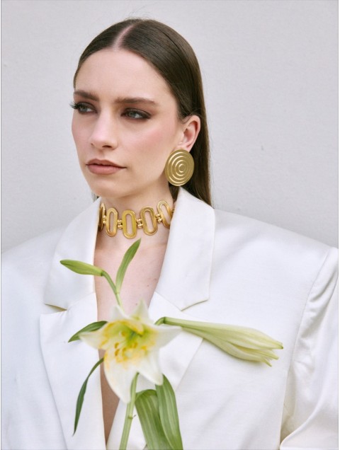 KALEIDO Maze Earrings Gold Επιχρυσωμένα Σκουλαρίκια από Ορείχαλκο 