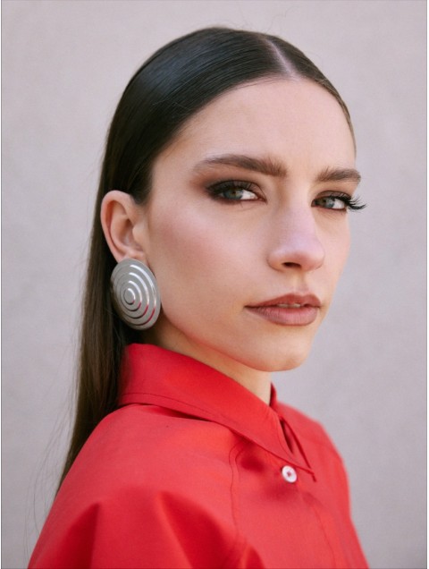 KALEIDO Maze Earrings Silver Επάργυρα Σκουλαρίκια από Ορείχαλκο 