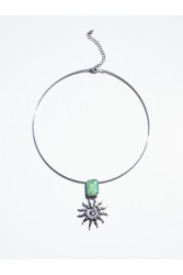 KALEIDO Mint Kiss Necklace Silver Plated Stainless Steel Necklace
