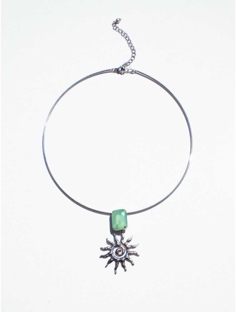 KALEIDO Mint Kiss Necklace Silver Plated Stainless Steel Necklace