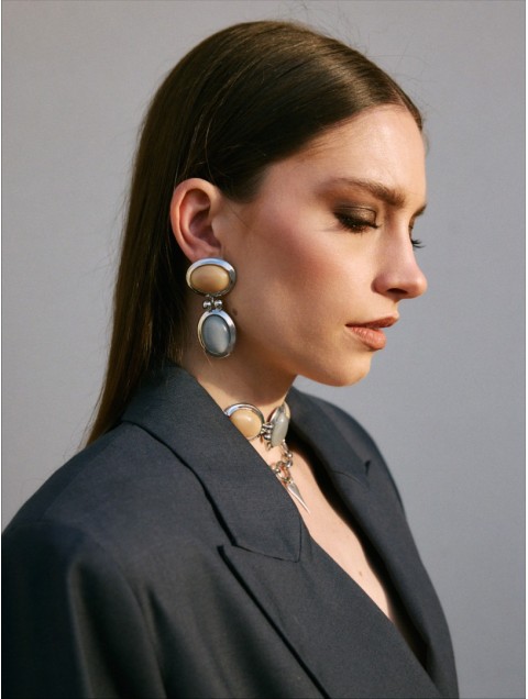 KALEIDO Mist Earrings Silver Plated Brass Earrings
