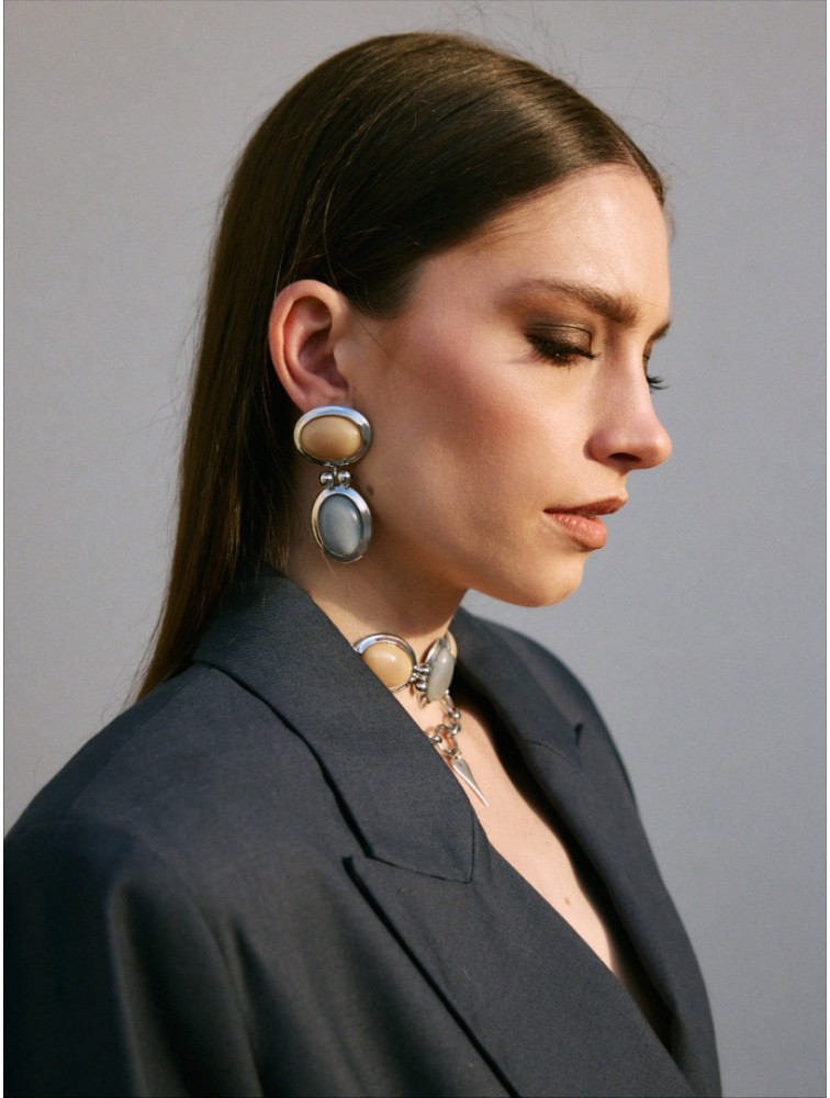 KALEIDO Mist Earrings Silver Plated Brass Earrings