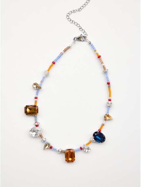 KALEIDO Mosaic Necklace Πολύχρωμο Κολιέ από Χάντρες